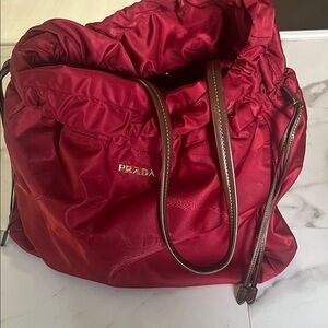 Prada Burgundy and Dark Brown Interior Bag